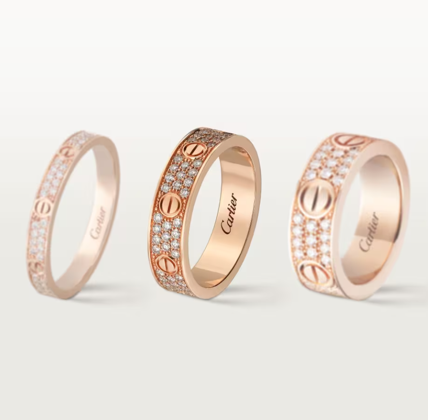 [Eterna Jewels]LIEBESRING 4mm breiter Voll-Diamantring Roségold