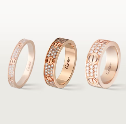 [Eterna Jewels]LIEBESRING 4mm breiter Voll-Diamantring Roségold