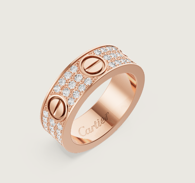 [Eterna Jewels]LOVE RING 6,5mm breiter Voll-Diamantring Roségold