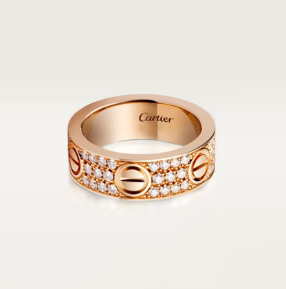 [Eterna Jewels]LOVE RING 6,5mm breiter Voll-Diamantring Roségold