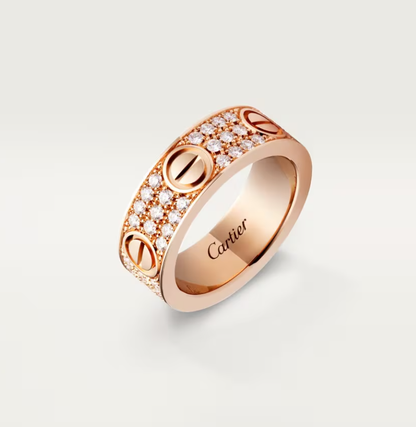 [Eterna Jewels]LOVE RING 6,5mm breiter Voll-Diamantring Roségold