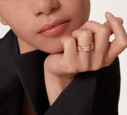 [Eterna Jewels]LOVE RING 6,5mm breiter Voll-Diamantring Roségold