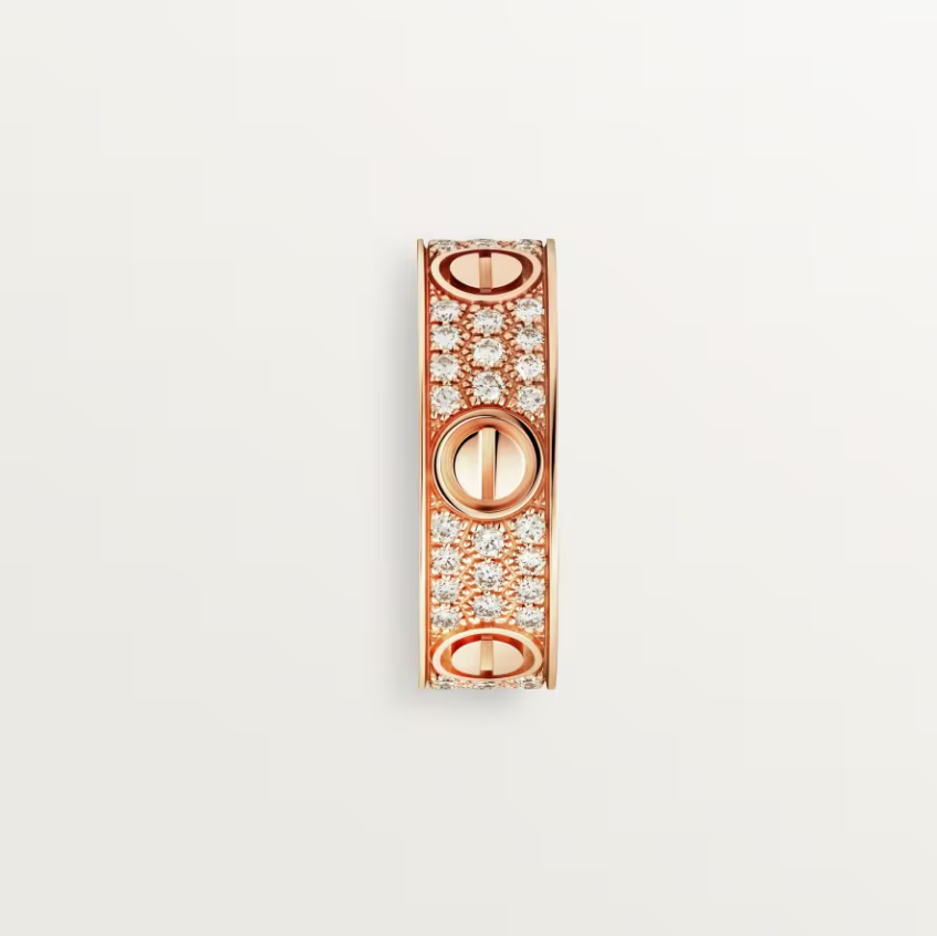 [Eterna Jewels]LOVE RING 6,5mm breiter Voll-Diamantring Roségold