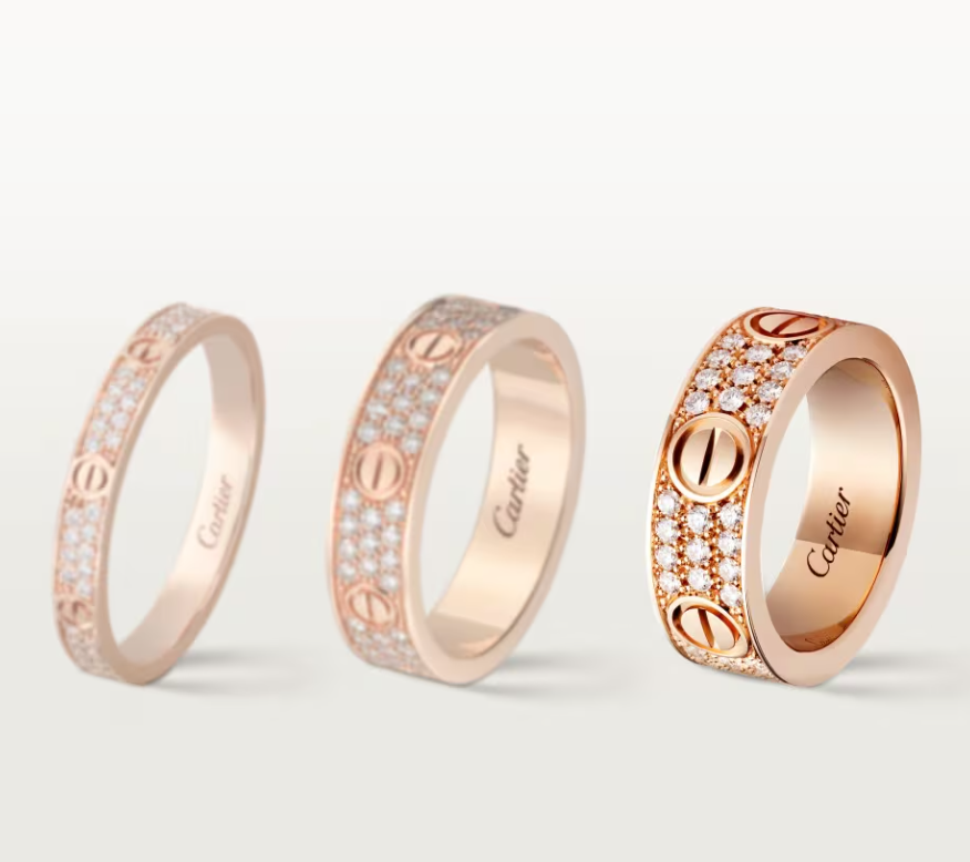 [Eterna Jewels]LOVE RING 6,5mm breiter Voll-Diamantring Roségold