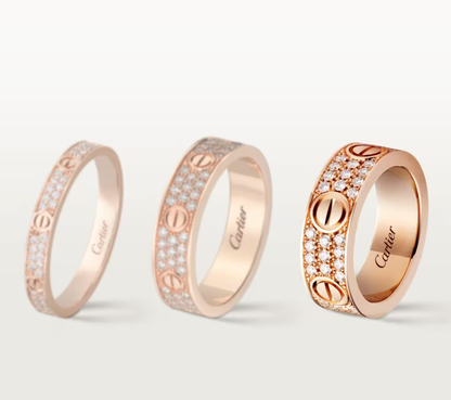[Eterna Jewels]LOVE RING 6,5mm breiter Voll-Diamantring Roségold