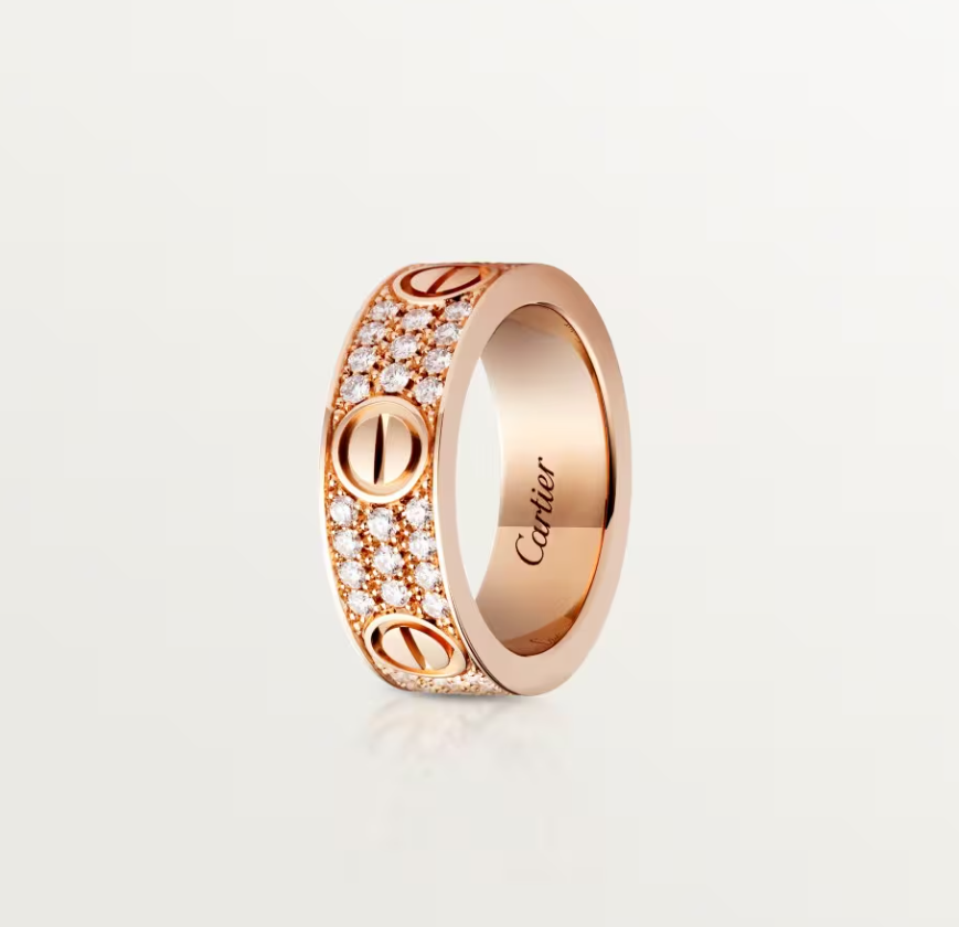 [Eterna Jewels]LOVE RING 6,5mm breiter Voll-Diamantring Roségold
