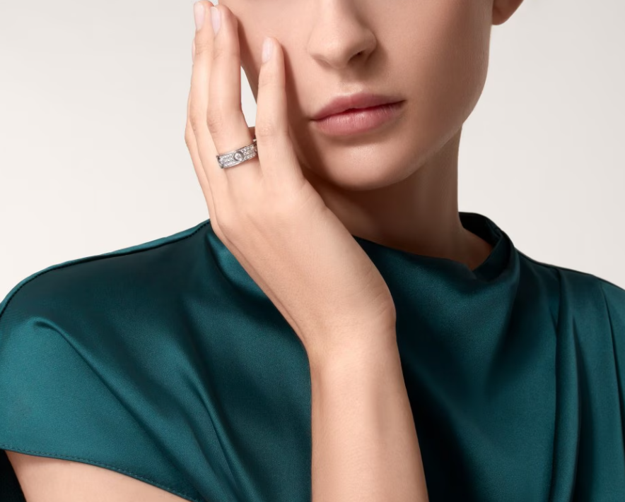 [Eterna Jewels]LOVE RING 6.5MM Voll Diamant, 6 große Diamanten Silber