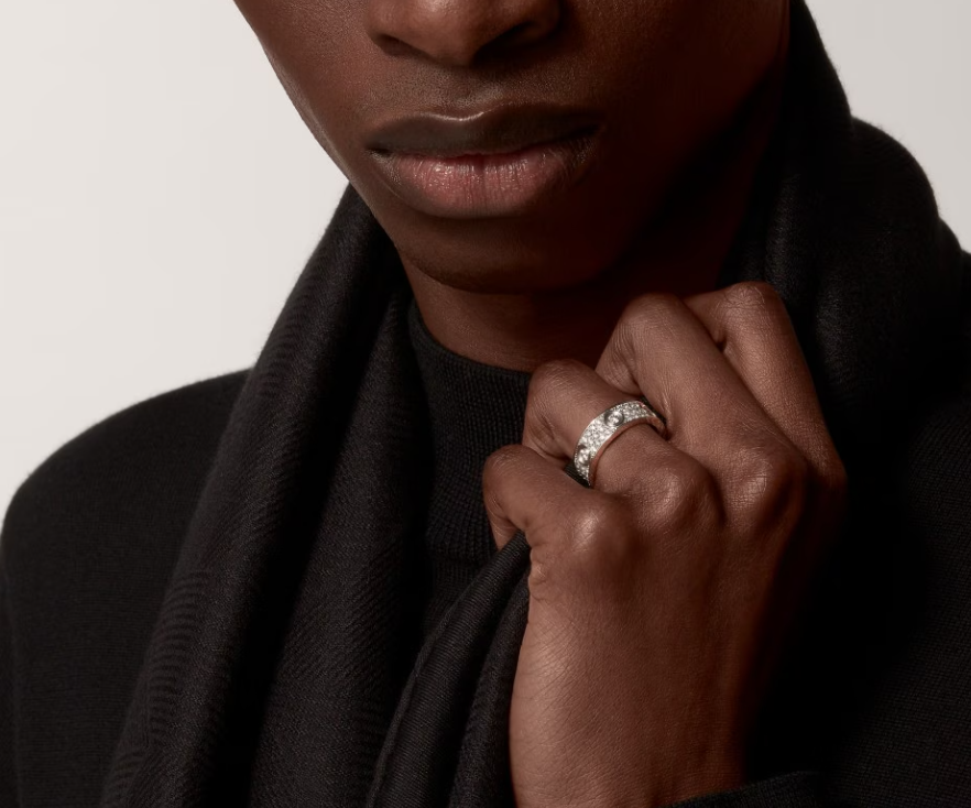 [Eterna Jewels]LOVE RING 6.5MM Voll Diamant, 6 große Diamanten Silber