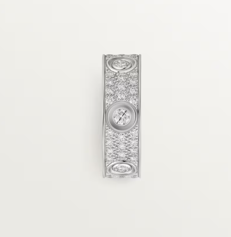 [Eterna Jewels]LOVE RING 6.5MM Voll Diamant, 6 große Diamanten Silber