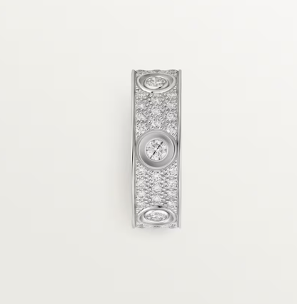 [Eterna Jewels]LOVE RING 6.5MM Voll Diamant, 6 große Diamanten Silber