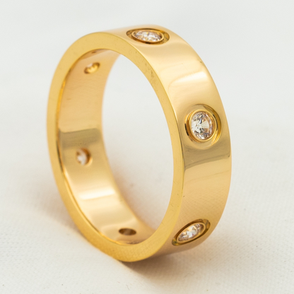 [Eterna Jewels]LOVE RING 5.5MM 6 DIAMONDS PINK GOLD