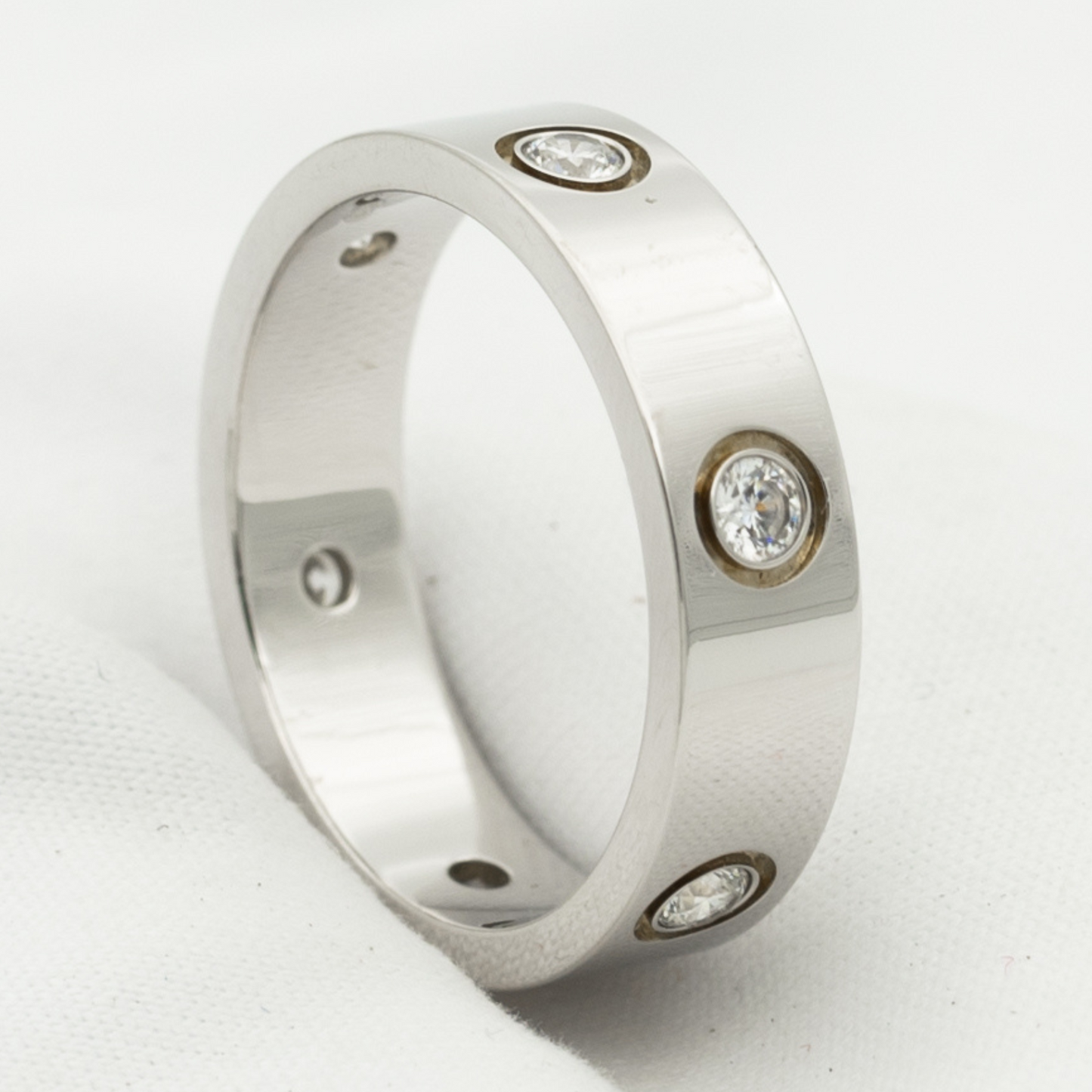 [Eterna Jewels]LOVE RING 5.5MM 6 DIAMONDS SILVER