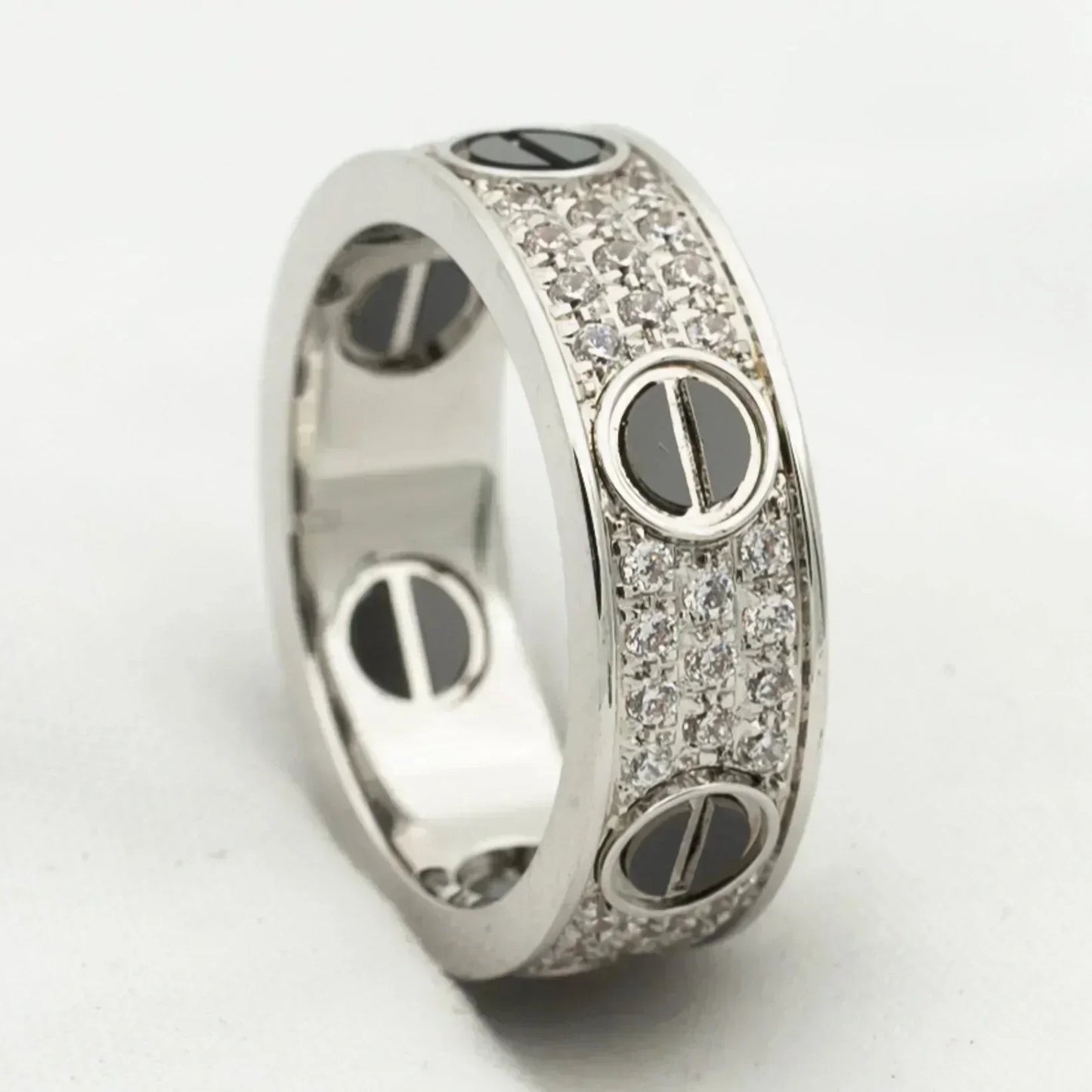 [Eterna Jewels]LOVE RING 5.5MM DIAMANTEN PFLASTERUNG KERAMIK