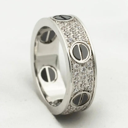 [Eterna Jewels]LOVE RING 5.5MM DIAMANTEN PFLASTERUNG KERAMIK