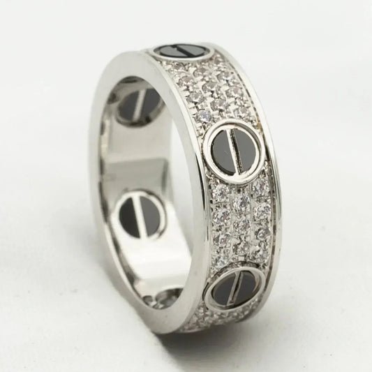 [Eterna Jewels]LOVE RING 5.5MM DIAMANTEN PFLASTERUNG KERAMIK