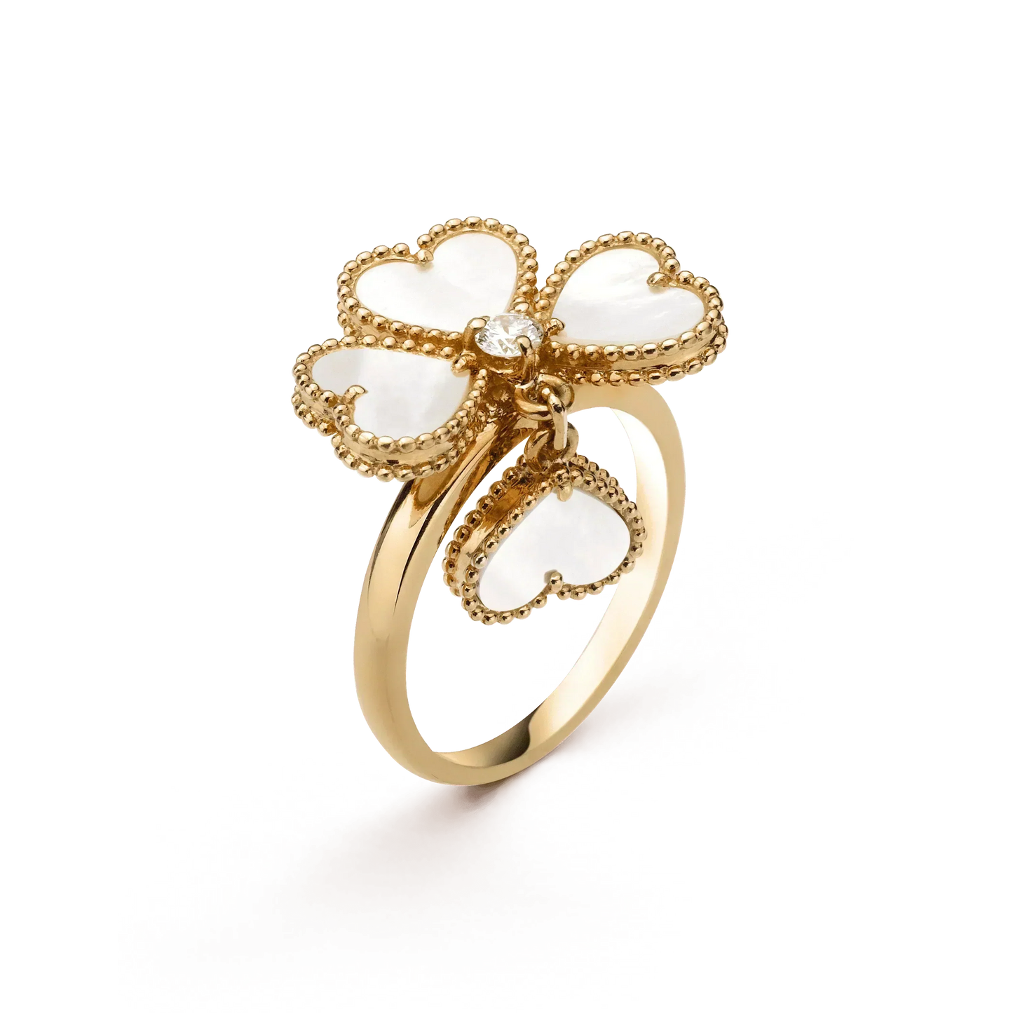 [Eterna Jewels]SÜSSES KLEE WEISS PERLMUTTRING