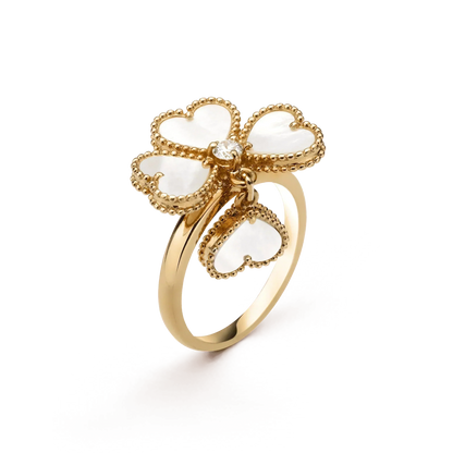 [Eterna Jewels]SÜSSES KLEE WEISS PERLMUTTRING