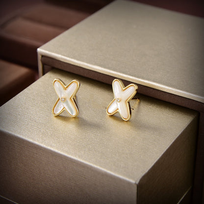 [Eterna Jewels]JEAUX ドゥ ホワイトマザーオブパール ゴールド ダイヤモンド ピアス