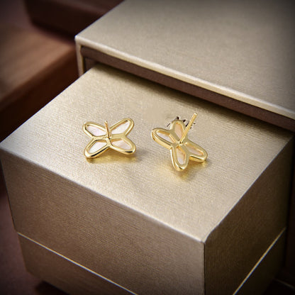 [Eterna Jewels]JEAUX ドゥ ホワイトマザーオブパール ゴールド ダイヤモンド ピアス