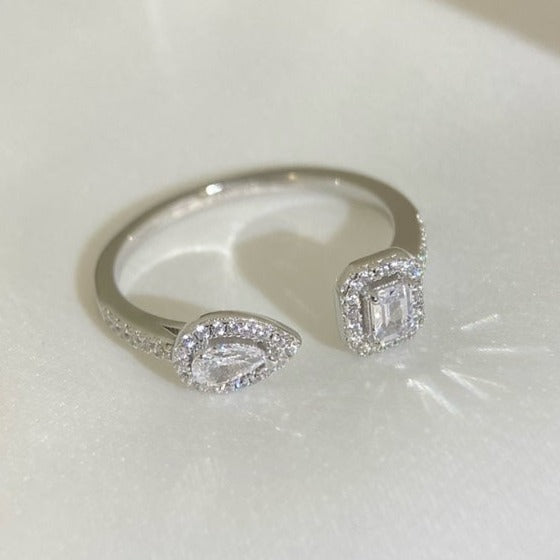[Eterna Jewels]MEIN ZWILLING TOI ET MOI SILBER DIAMANTRING