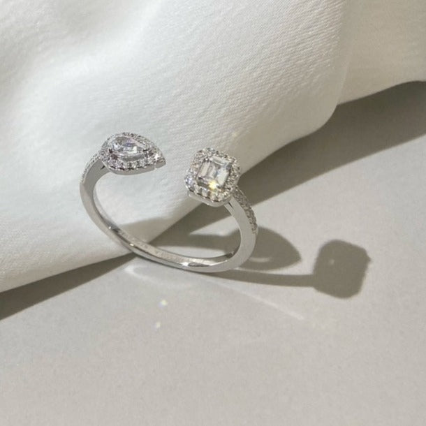 [Eterna Jewels]MEIN ZWILLING TOI ET MOI SILBER DIAMANTRING
