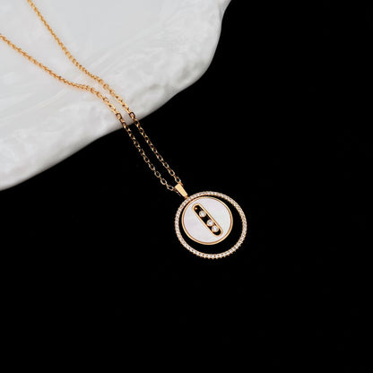 [Eterna Jewels]LUCKY MOVE MM WEISSE PERLMUTT DIAMANTENHALSKETTE