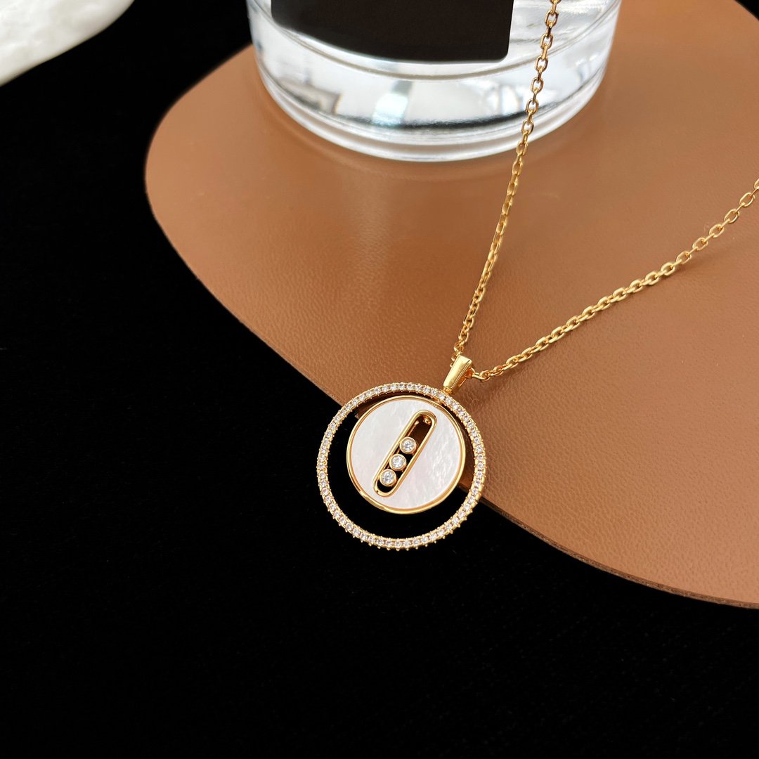 [Eterna Jewels]LUCKY MOVE MM WEISSE PERLMUTT DIAMANTENHALSKETTE
