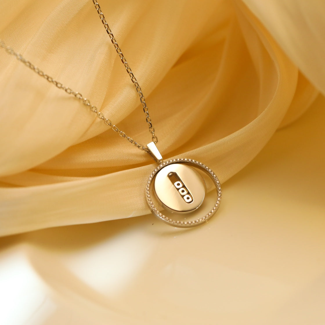 [Eterna Jewels]LUCKY MOVE MM SILBER DIAMANTEN HALSKETTE
