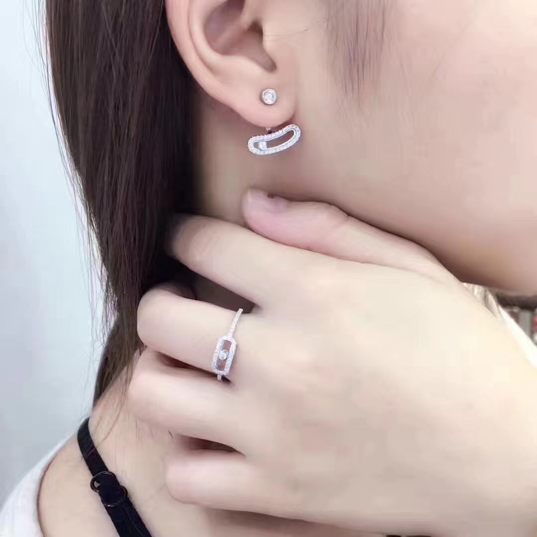 [Eterna Jewels]MOVE UNO SILBERNE DIAMANT OHRRINGE