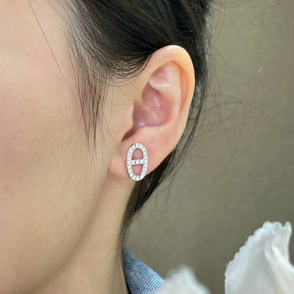 [Eterna Jewels] HM VOLLDIAMANT SCHWEINENASEN OHRSTECKER