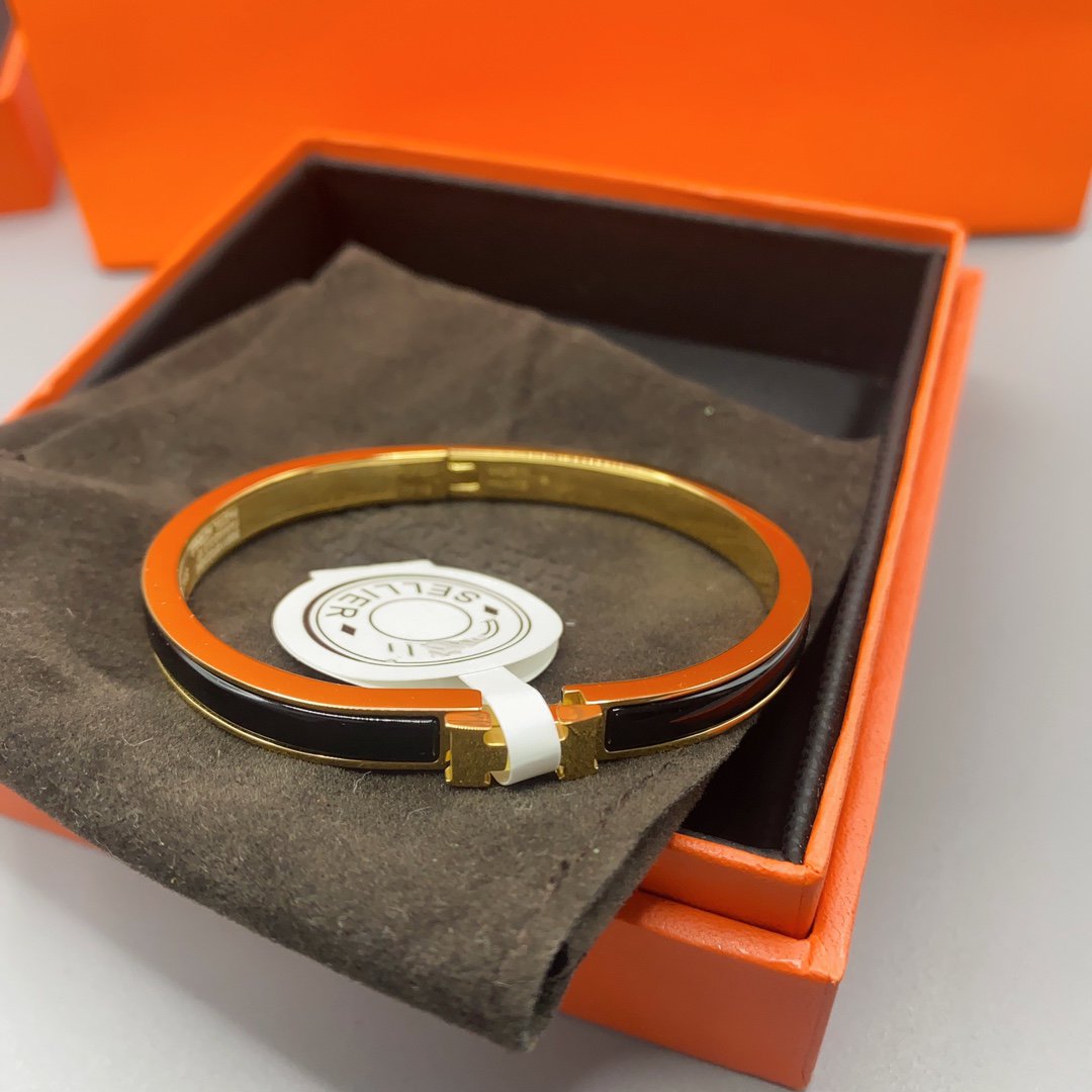 [Eterna Jewels]KLASSISCHES HM KLICK SCHWARZ 8MM EMAILLE ARMBAND