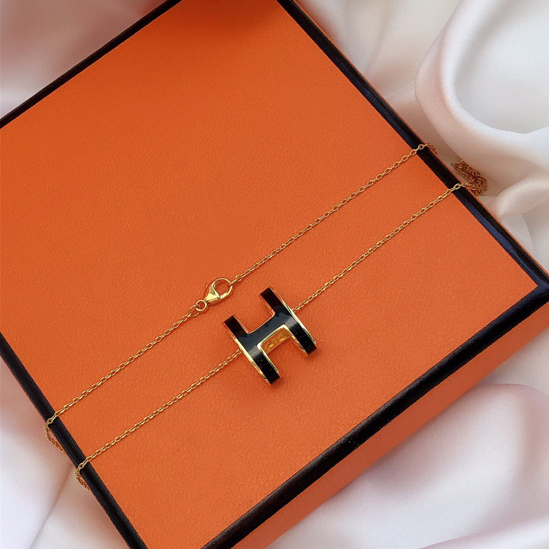 [Eterna Jewels]HM CLIC SCHWARZE EMAILLE GOLDENE HALSKEKETTE