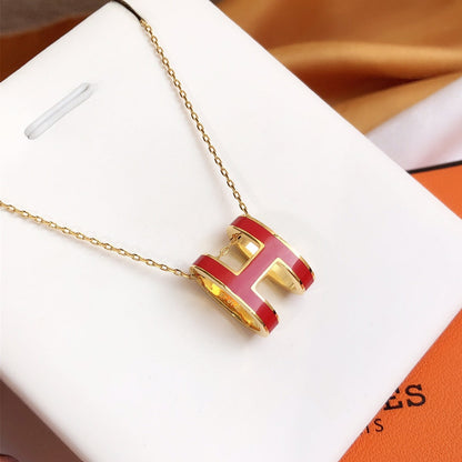 [Eterna Jewels] HM CLIC ROT EMAILLE GOLDHALSKETTE