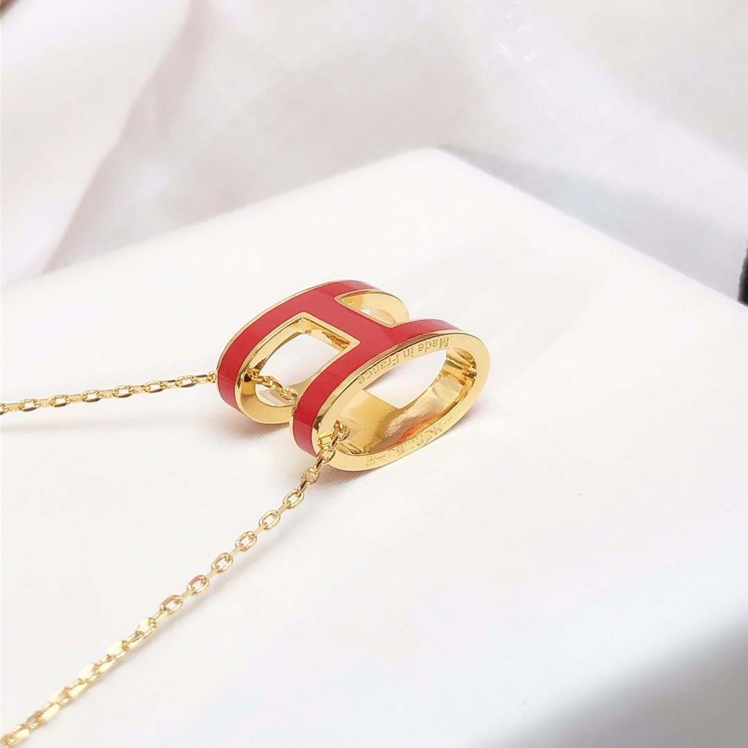[Eterna Jewels] HM CLIC ROT EMAILLE GOLDHALSKETTE