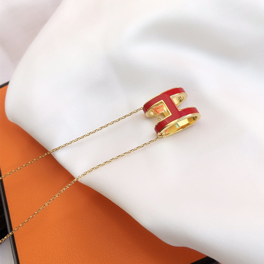 [Eterna Jewels] HM CLIC ROT EMAILLE GOLDHALSKETTE