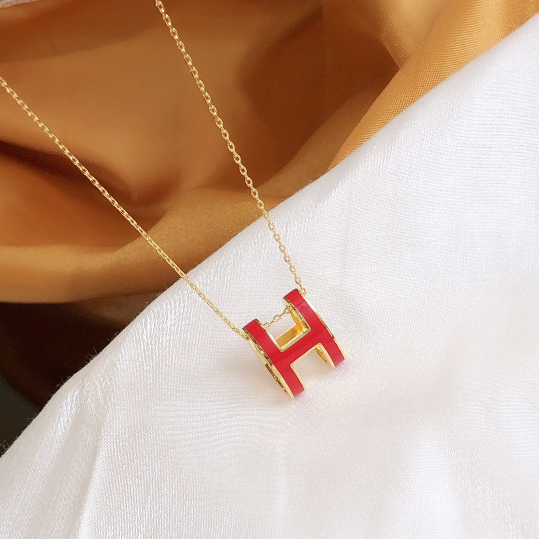 [Eterna Jewels] HM CLIC ROT EMAILLE GOLDHALSKETTE