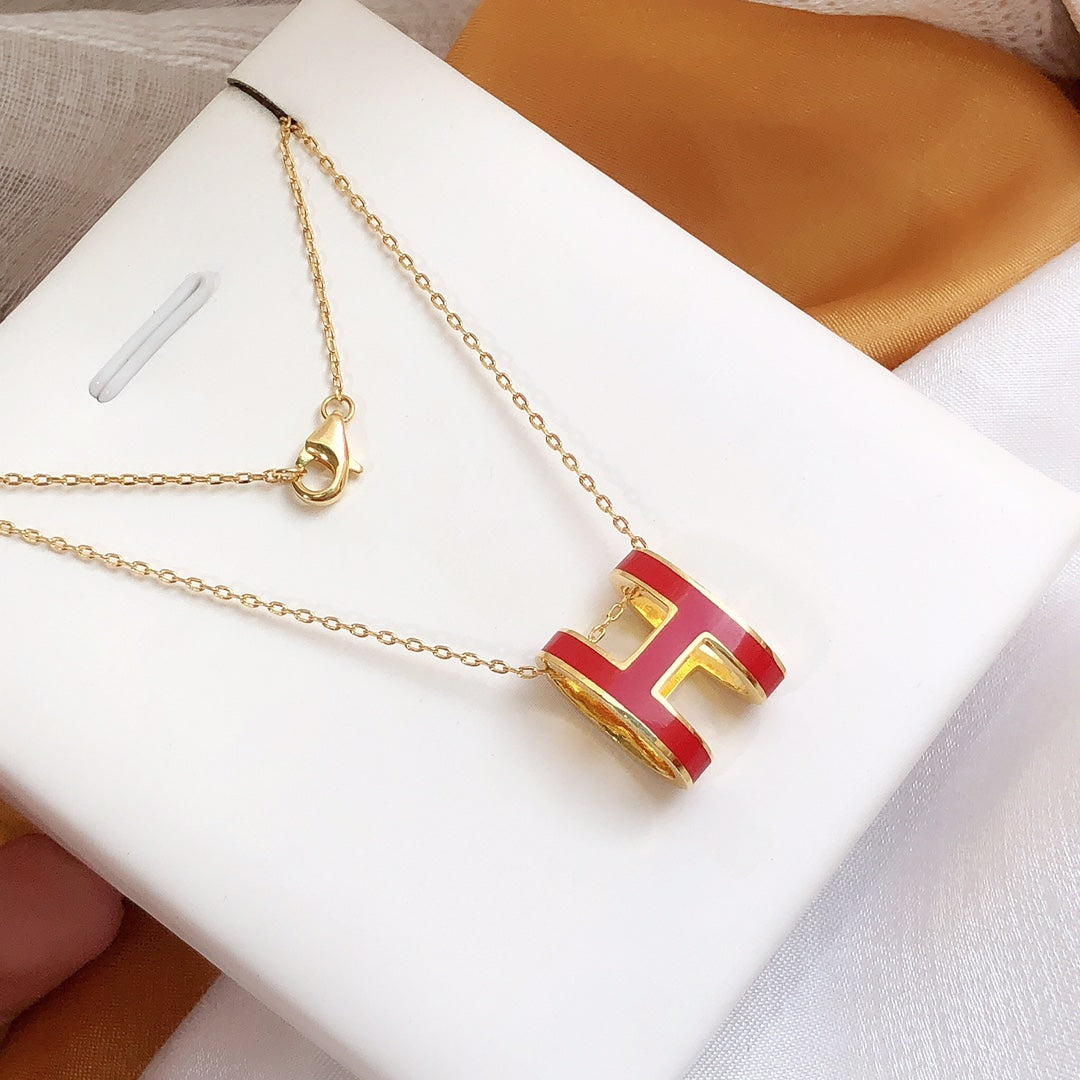 [Eterna Jewels] HM CLIC ROT EMAILLE GOLDHALSKETTE