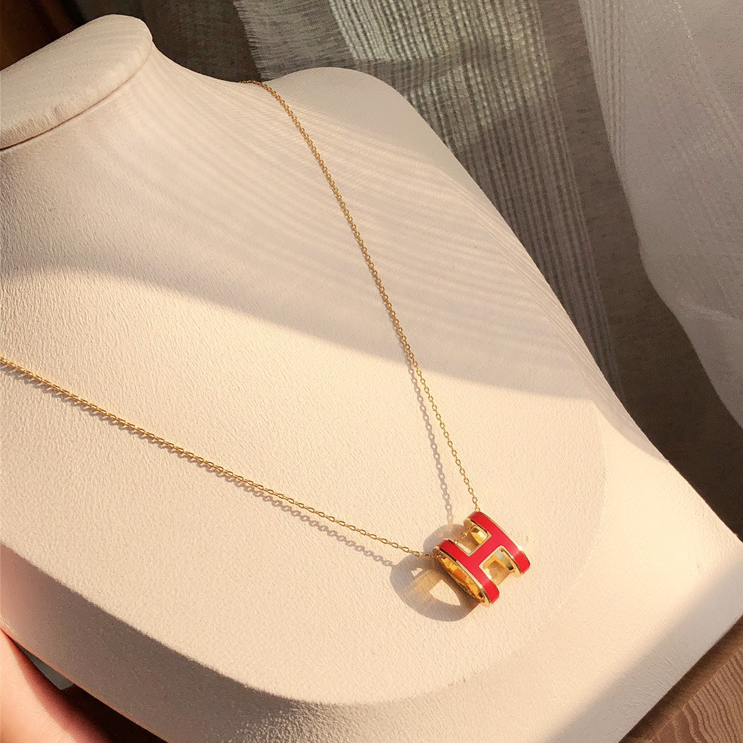 [Eterna Jewels] HM CLIC ROT EMAILLE GOLDHALSKETTE