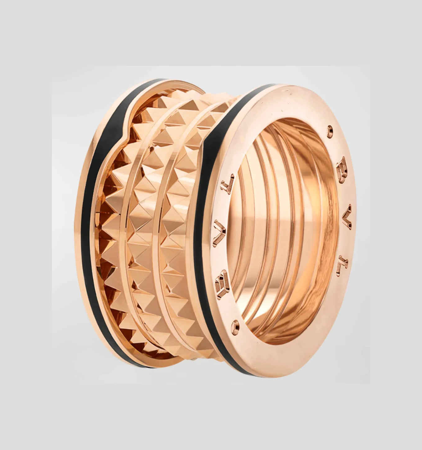 [Eterna Jewels]ZERO 1 ROCK SCHWARZE KERAMIK ROSÉGOLD GROSSES MODELL