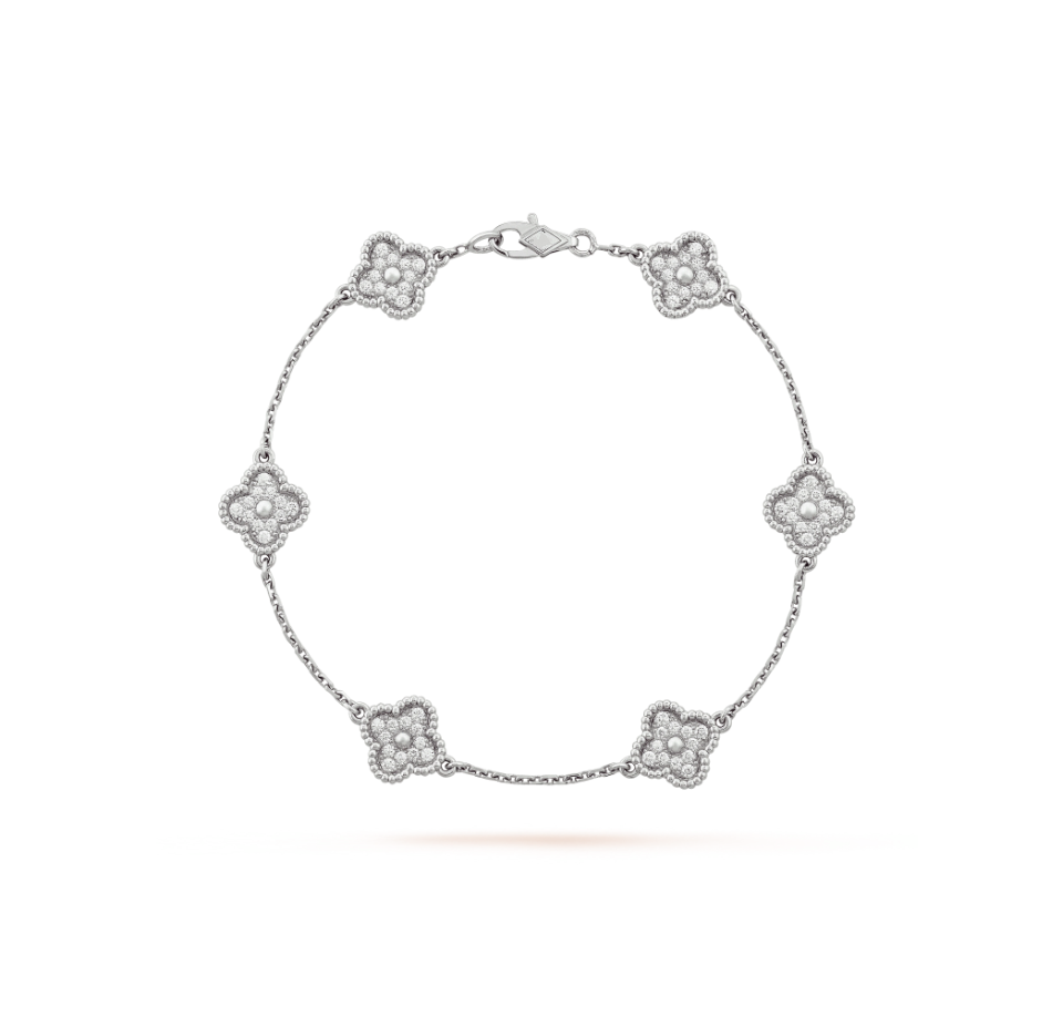 [Eterna Jewels]KLEEBRIEB 6 MOTIV SILBER DIAMANT ARMREIF