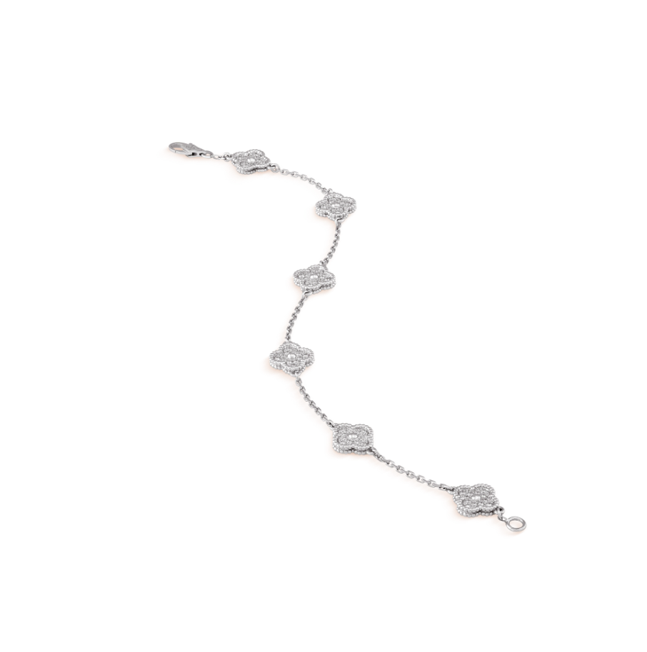 [Eterna Jewels]KLEEBRIEB 6 MOTIV SILBER DIAMANT ARMREIF