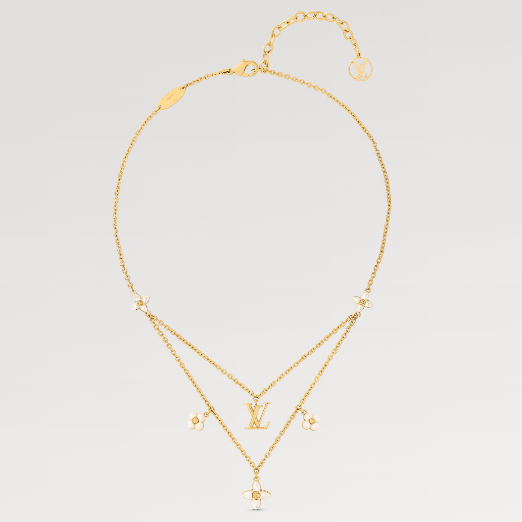 [Eterna Jewels]BLUMEN-DIAGRAMM GOLD MOP DOPPELREIHEN-HALSKETTE