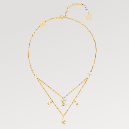 [Eterna Jewels]BLUMEN-DIAGRAMM GOLD MOP DOPPELREIHEN-HALSKETTE