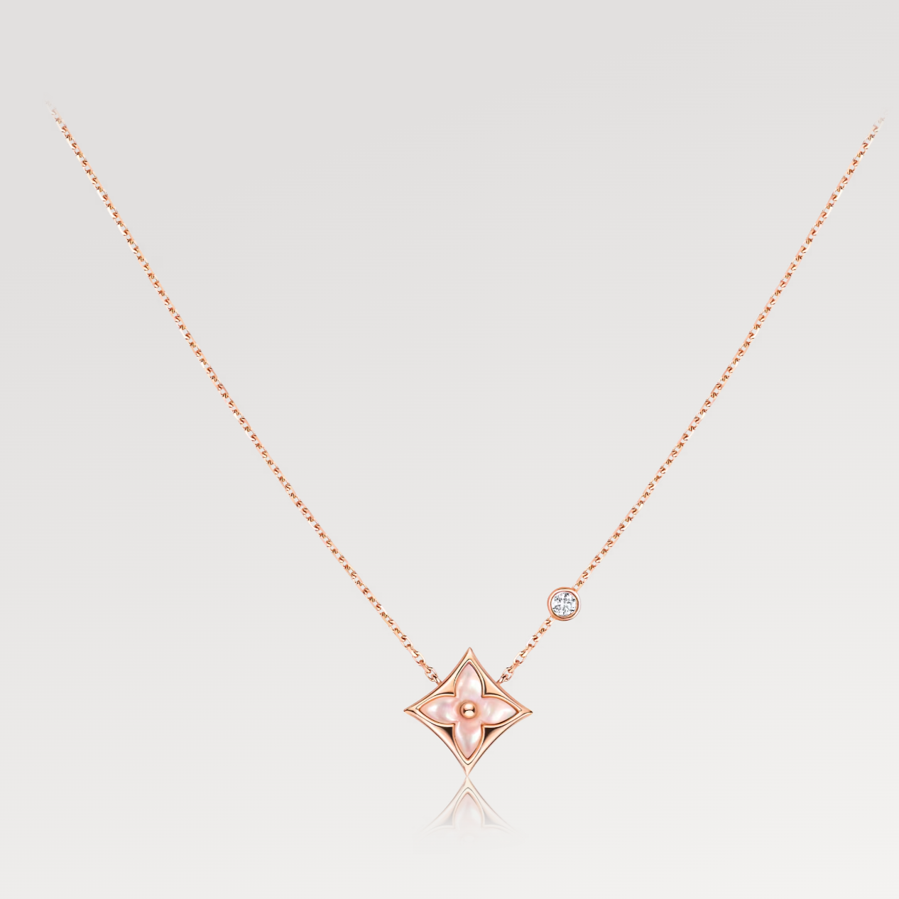 [Eterna Jewels]STAR PINK MOP 1 DIAMANT ROSÉGOLD HALSKEТТЕ