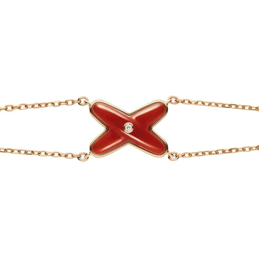 [Eterna Jewels]JEUX ARMBAND CARNELIAN PINK GOLD 1 DIAMOND