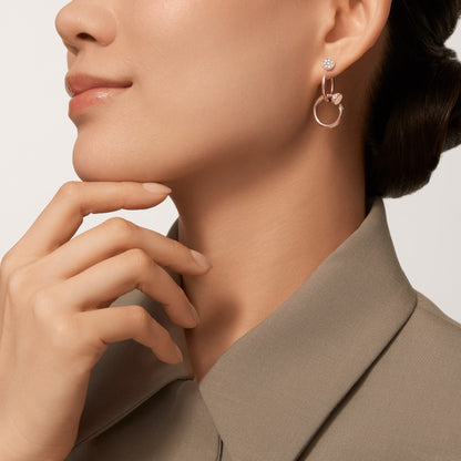 [Eterna Jewels]JUSTE HALF DIAMOND DOUBLE EARRINGS