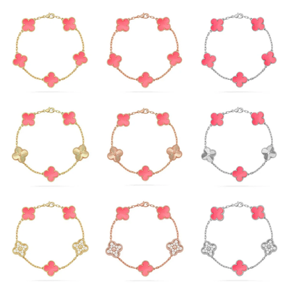 [Eterna Jewels] KLEEBATT 5 MOTIVE ROSA PERLMUTT-ARMBAND KOLLEKTION