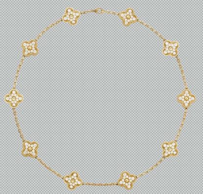 [Eterna Jewels]CLOVER 10 MOTIFS  Gold Diamond  NECKLACE