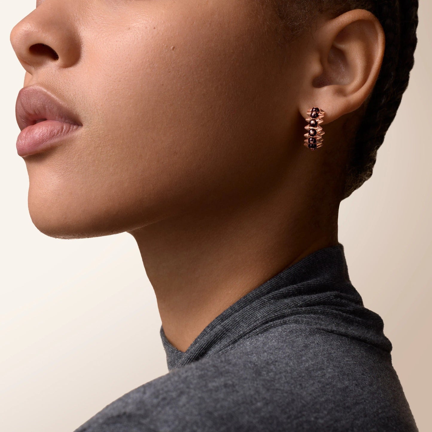 [Eterna Jewels]CLASH 7.9MM AGATE CHALCEDONY EARRINGS