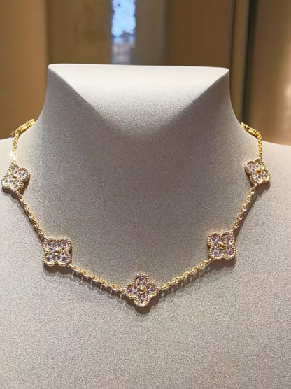 [Eterna Jewels]CLOVER 10 MOTIFS  Gold Diamond  NECKLACE